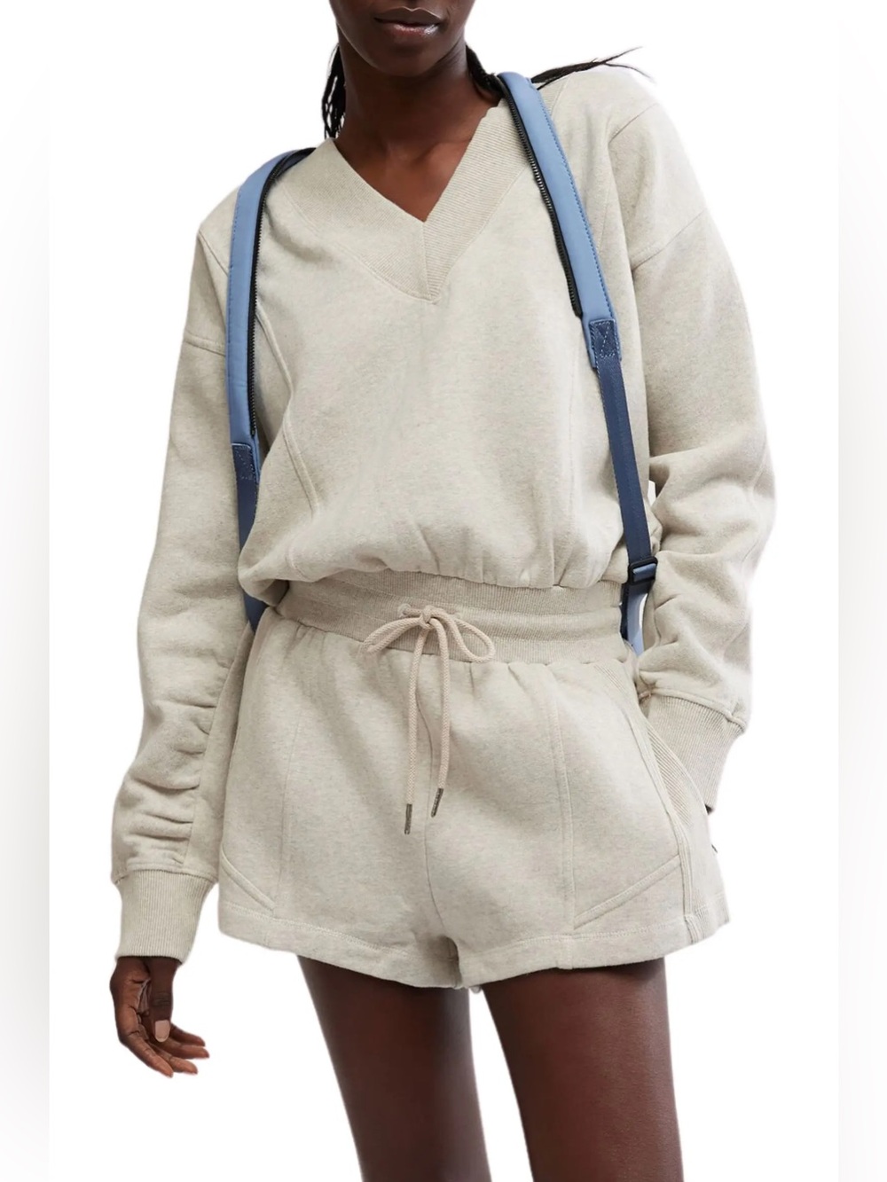 NWOT FP Movement Heather Grey Intercept Romper Size Large